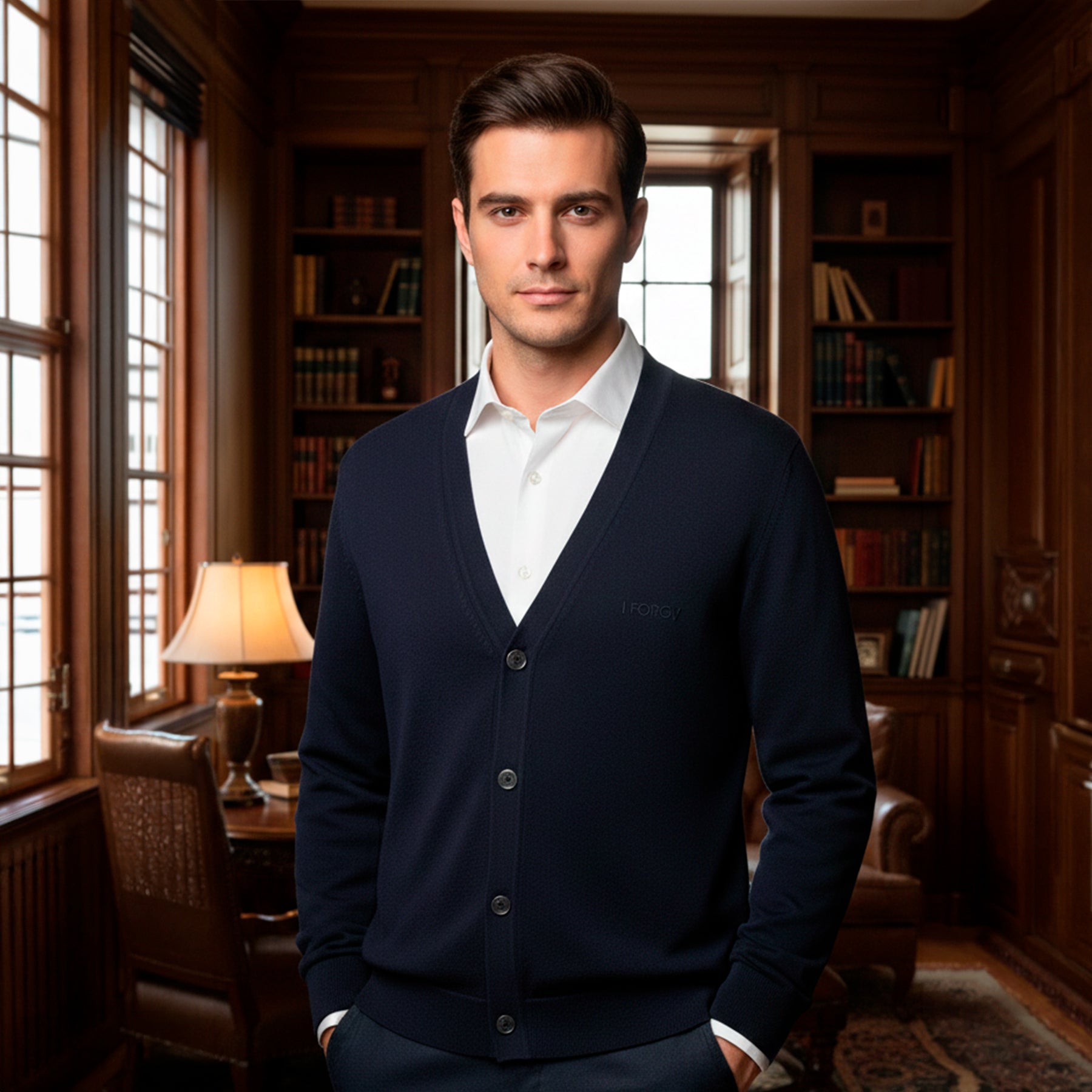 KNIT SHIRT MEN MODEL AUTHENTIC COLOR NAVY