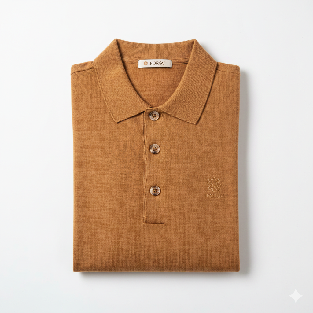 KNIT SHIRT MEN MODEL ABUNDANT COLOR CARAMEL