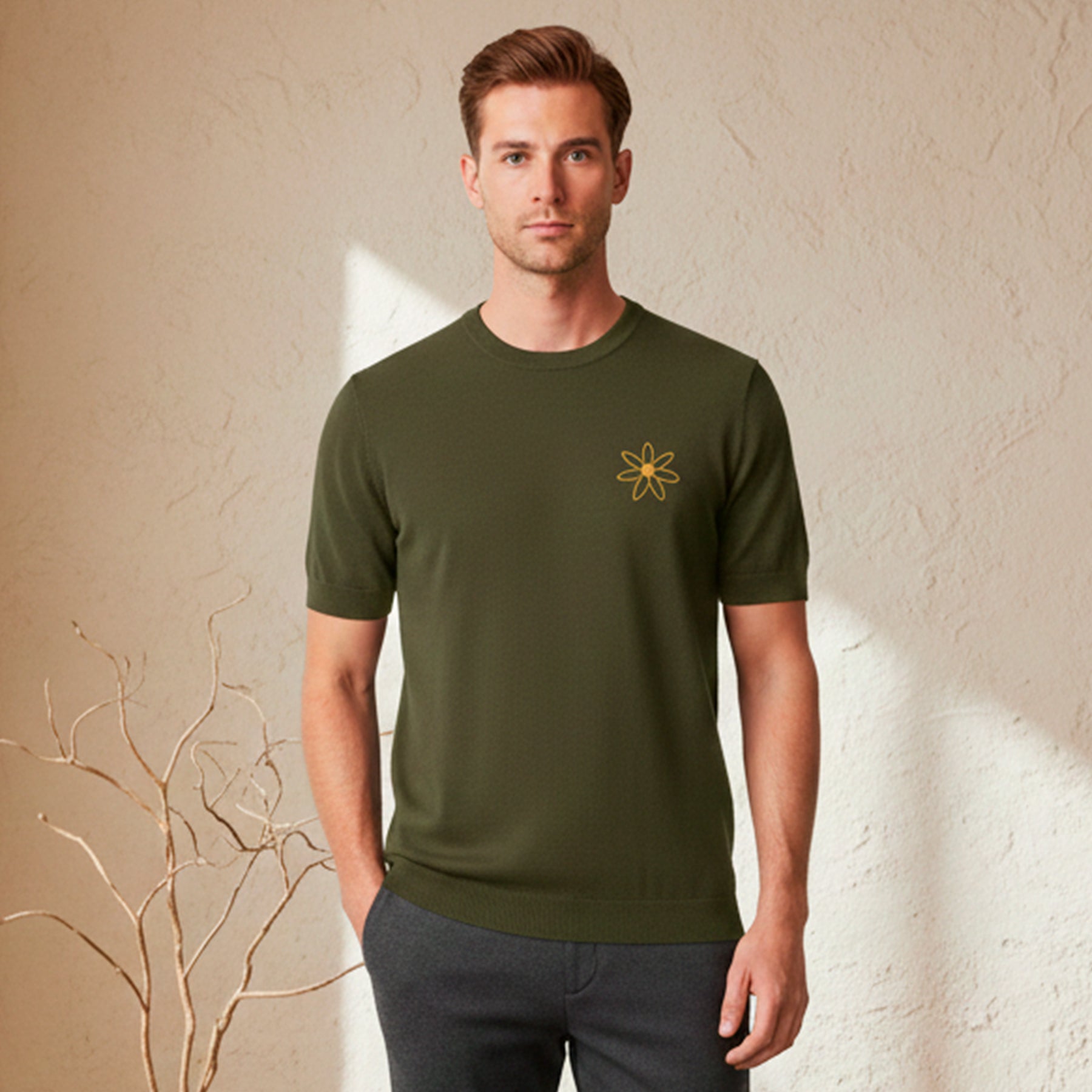 KNIT SHIRT MEN MODEL ADVENTUROUS COLOR SEA SPRAY